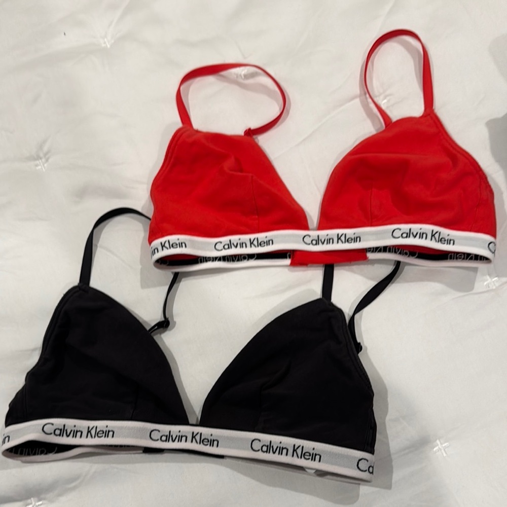 Calvin Klein bra set size S red and black
